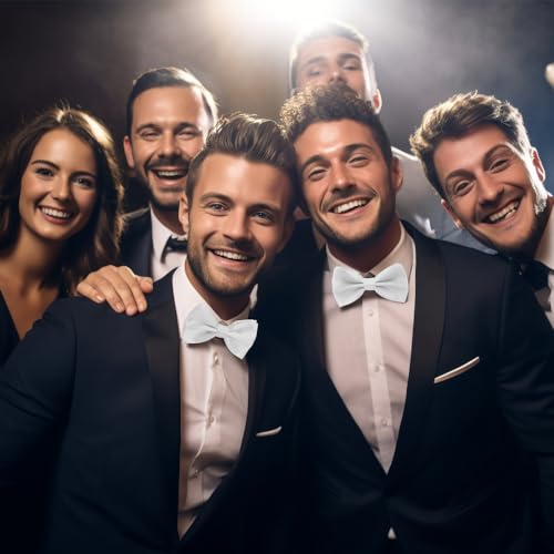 enithElite Fliege Herren,Fliege,Fliegen Für Herren,Fliege Weiß,Weiße Fliege,Fliege Weiss Herren,Beige Fliege Matt,Hundeschleife,Weihnachtsfliege Für Männer,Fliege Comic für Hochzeiten,Glitter Bow Tie