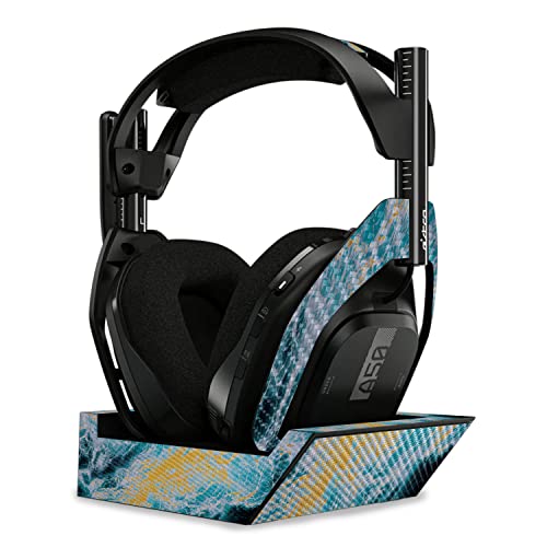 Image of MightySkins Carbon Fiber Skin Compatible with Astro A50 Wireless Headphones + Base Station (Gen 4) - Ocean Marble | Protective, Durable Textured Carbon Fiber Finish | Easy to Apply | Made in The USA