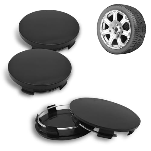 Anyhut 4 PCS Wheel Center Caps, 2.36in X 2.2in X 0.57in Snap-In Center Caps, Waterproof & Durable Center Caps for Rims, Universal Car Center Cap for Most Cars (Black)