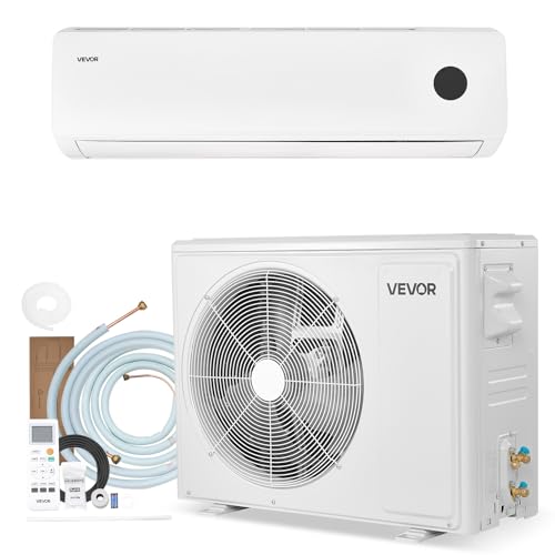 Image of VEVOR Mini Split Air Conditioner, 18,000 BTU AC / 18,400 BTU Heat, 230V 19 SEER2 High Efficiency Energy Saving, Quiet Inverter System for 1250 Sq.Ft Coverage Area, Easy to Maintain, for Home, Office