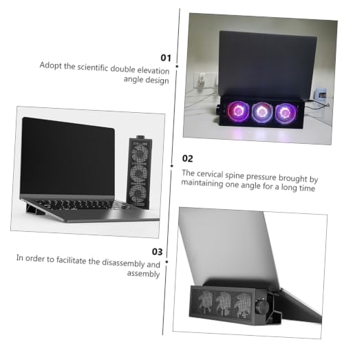 Base para laptop Gatuida con ventilador RGB ajustable miniatura 7