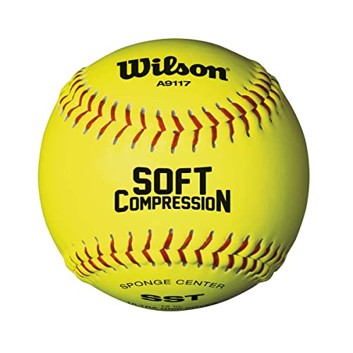 Wilson Sporting Goods A9117 Soft Compression Softball (12-Pack), Optic Yellow, 12-Inch (WTA9117B)