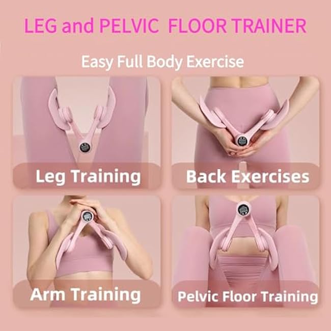 Thigh Master Hip Trainer Kegel Exerciser, Postpartum Pelvic Floor Trainer Woman Rehabilitation, Trimmer Inner Thigh Toner Fitness, Home Workout Equipment for Women Arms Leg Butt Body Exercise