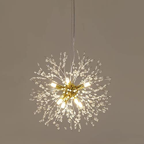 Preisvergleich Produktbild PAZWAHF Moderne Löwenzahn-Pendelleuchten, Feuerwerk-Kristall-Deckenleuchte, Innen-Hängelampe für Wohnzimmer, Restaurant, Küche