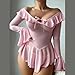 Pink Womens Lace Matching Lingeries Underwear Dresses Sets for Ladies Spaghetti Strap Sexy Mesh Basic Long Lingeries Sets 2026 Clothing Fashion XL