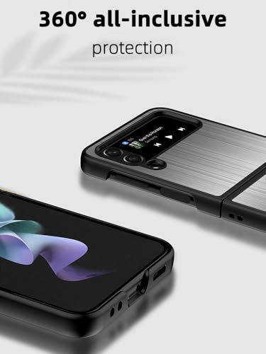 Coque pour Samsung Galaxy Z Flip 7 acier inoxydable coque en métal argenté