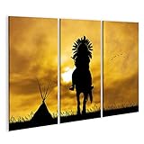 islandburner Bild auf Leinwand Indianer Pferderücken 