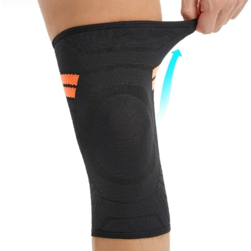 Exercise, protection Nylon Sports Knitted Knee Pads Men's and Women's Anti-slip Meniscus Knee Professional Knee Pads for Fitness, cycling, running, playing football(Small)