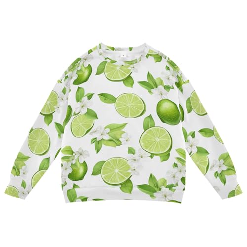 JUNZAN Fresh Lime Fruit White Kids Girls Pullover Hoodie Fleece Hoodies for Girls Party 4T