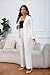 2 Piece Pant Suits for Women Business Casual Outfits Dressy Blazer Jackets and Pencil Pants Work Set White XL