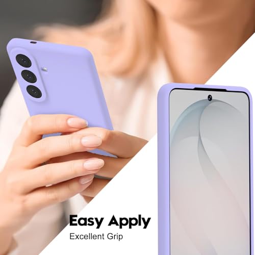 Image of DIZORO Microfiber Candy Case Compatible with Samsung S26 Plus 5G Smooth Touch Cushion Liquid Soft Silicone Gel Rubber Phone Cases Non-Slip Full Body Protective Shockproof Back Cover - Purple