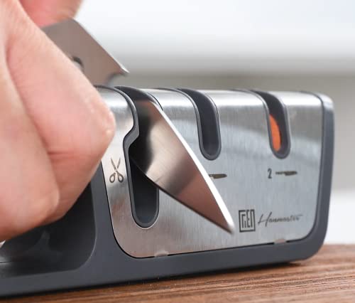 Hanmaster Knife Sharpeners, Kitchen Scissors，Santoku Knife, 3 Pack Kitchen Knife Set For Home And Restaurants, Gift Box Packed. #TOP7