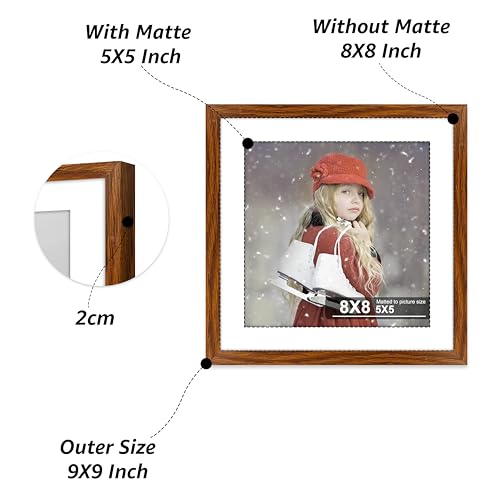 Image of Art Street Premium Photo Frame for living room, Classic Aesthetic Design Photo Frames for Photograph, Art Work, Kids Room Set of 6 (8x8 Inch, Brown)