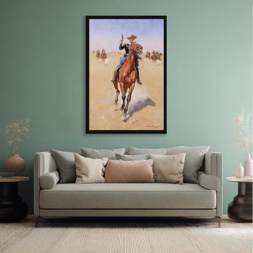Impression sur toile The Trooper de Frederic Remington cadre mural suspendu salon - 5