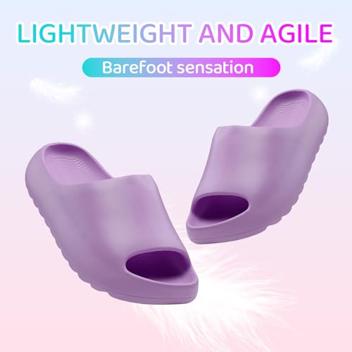 Image of Cloud Slides for Kids,Boys Girls Shower Slippers Bathroom Pool Sandals,Toddler Home House Open Toe Comfy Thick Sole Slippers,Summer Non-Slip Beach Shoes