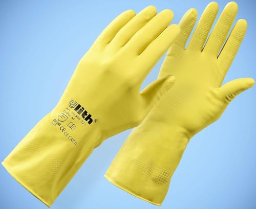 Produktbild Ulith unisex Gummihandschuhe gelb Größe M, 1 Paar
