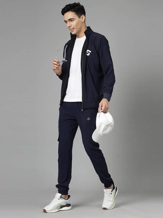 Image of Selvia Men's Crepe Full Elastic Sport Wear Slim Fit Track Pant