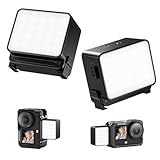 AMAZEAR Magnetic LED Video Light for DJI Osmo Action 6 Accessories, Photography Selfie Vlog Lighting Flash | CRI≥95 | 5600K | Brightness Adjustable | 1.6W | USB-C Rechargeable | Black