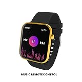 HAVA Smartwatch Techmade Czarny/Złoty Zegarek Fitness Mężczyźni Kobiety Pełny Dotykowy Krokomierz, Kalorie, Stoper, Monitora snu, Konfigurowalne tło, Kontrola muzyczna, Sport
