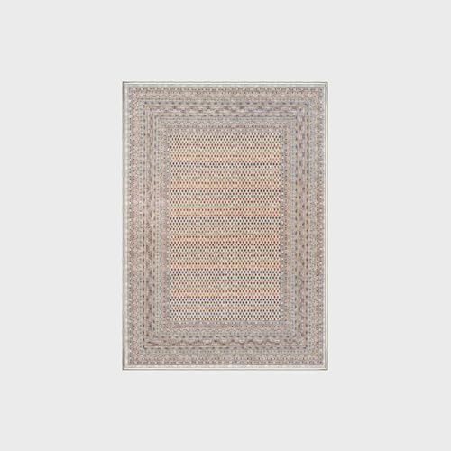 Tapis de salon gris rétro 140x200 cm rectangulaire à poils courts