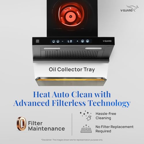 Image of V-Guard BLDC Chimney for Kitchen 60 cm | 1500 m /h Suction | Low Noise Operation | Free Installation Kit | Heat Auto Clean | Gesture Control with Touch Panel | V-Guard BT 60