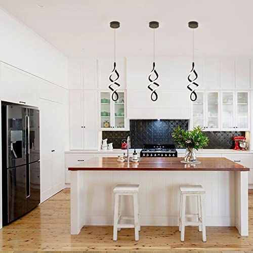 Pendant Light, Integrated Led Kitchen Lighting, 12.5W(40 Watt Equivalent), Cri 90+, With Black Finished, Etl Listed, Ceiling Pendant Light Fixture For Kitchen Island Restaurant Kitchen Sink, 3 Pack #TOP4