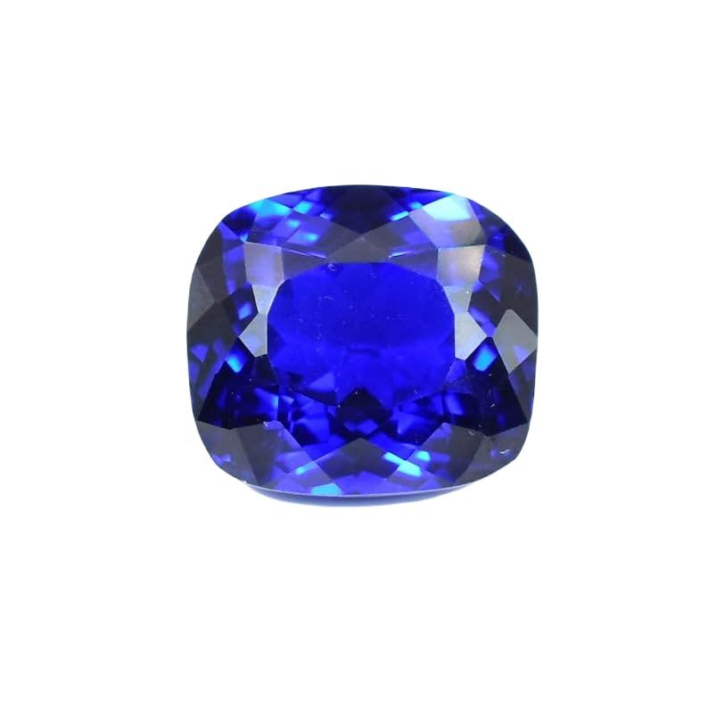Tanzanite naturelle 15x13mm de forme coussin à facettes pour haute joaillerie