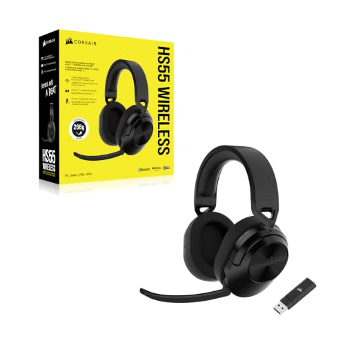 Corsair HS55 Wireless Multiplatform Lightweight Gaming Headset with Bluetooth - Dolby 7.1 Surround Sound - iCUE Compatible - PC, PS5, PS4, Nintendo Switch, Mobile - Black - image 7