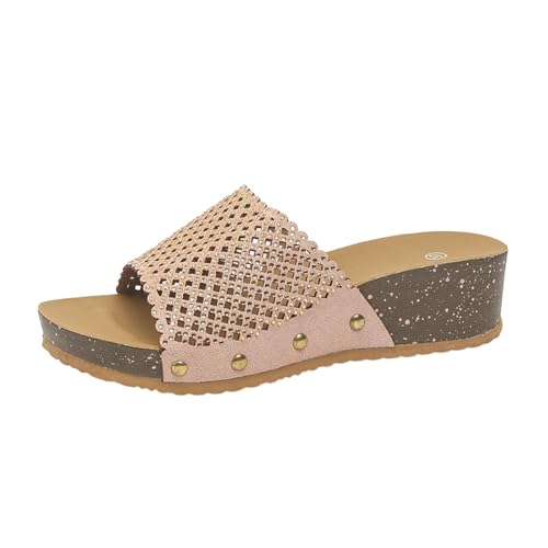 Claquettes de plage confortables pour pieds sensibles avec talon compensé ergonomique
