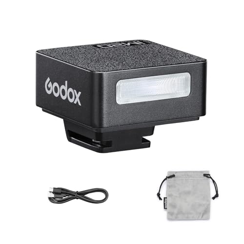 Godox iM20 Flash de Cámara,Mini Flash Portátil con 5 Miveles de Potencia de Flash,440 Flash de Potencia Completa,Zapata de un Solo Contacto,Soporte de Carga Tipo-C para Cámara Canon Fuji Sony Nikon