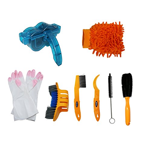Kit De Herramientas De Limpieza Para Bicicleta, 8 Piezas, Cepillo Limpiador De Ruedas, Multiusos Compacto, PráCtico Para MontañA, Carretera, Ciudad, HíBrido, Bicicleta BMX Y Bicicleta Plegable Cover