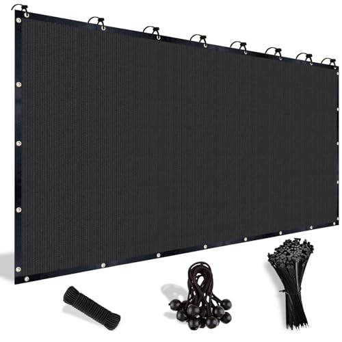 Shade&Beyond 90% Sun Shade Cloth with Grommets, 8' X 12' Pergola Shade Cover Canopy, Mesh Tarp Sun Screens for Patio, Outdoor, Garden, Backyard, Black