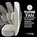 O2COOL Treva 5 Inch Battery Powered Fan Portable Desk Fan 2 Cooling Speeds with Compact Folding & Tilt Design Cubicle Accessories Small Portable (Grey)