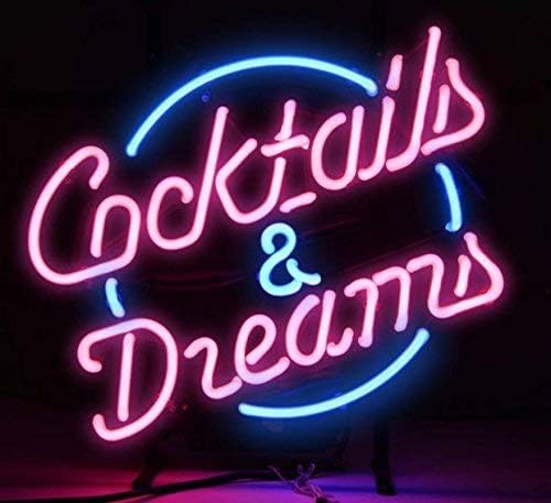24x20 Inches Cocktails and Dreams Real Glass Neon light Sign Beer Bar Pub Store Club Garage Home Party Light Sign neon Lamp