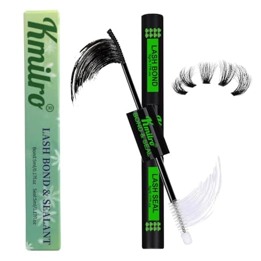 kmilro Cola para Cílios Bond And Seal À Prova D'Água para Conjuntos de Cílios, Cola para Conjuntos de Cílios 2 Em 1 de Fixação Forte, Cola para Cílios de Longa Duração, Sem Látex, Faça Você Mesmo, Col