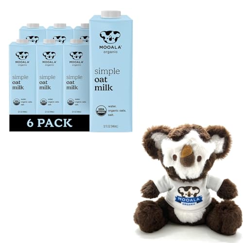 Mooala Organic Simple Oat Milk, 32oz - 3 Ingredient, Shelf Stable, No Gums, No Oils, No Fillers & Mooala Koala Plushie