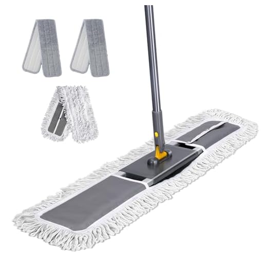 Masthome Bodenwischer Set, Wischmopp mit 4 Wischpads, Mikrofaser Wischmop, Chenille Wischmopp mit 128cm Griff, Wischer Boden für Hartholz, Laminat, Fliesenboden, Senden 1 Schaber
