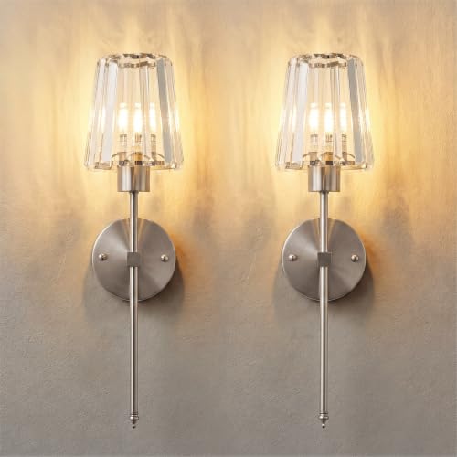 Image of KARTOOSH Hardwired Crystal Wall Sconces Set of 2