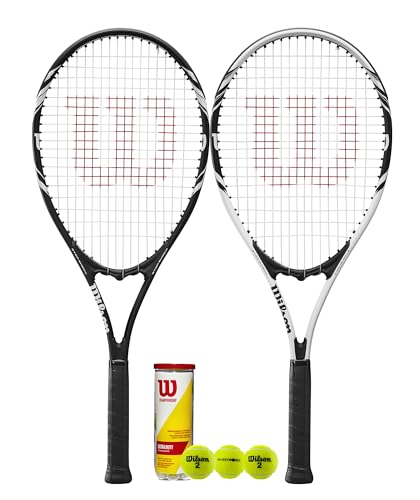 Wilson 2 x Pro Staff Precision XL Tennis Rackets + 3 Tennis Balls