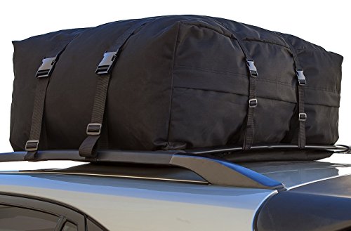 OxGord Car Van SUV Roof Top Cargo Rack Carrier Bag Soft-Sided Waterproof Luggage for Rooftop - 10 Cubic Feet