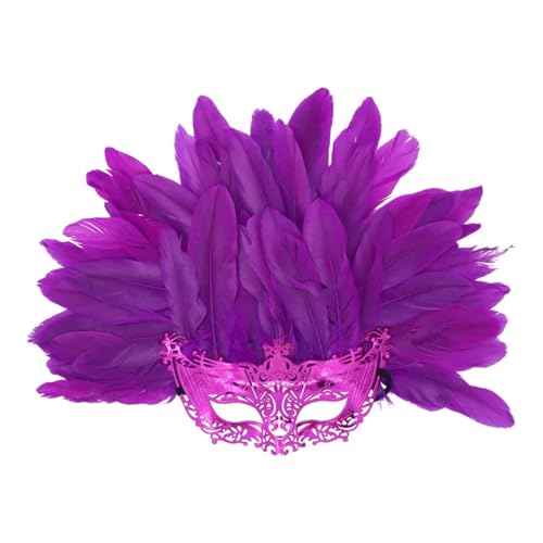 Masque en plumes détachable pour carnaval d'Halloween et cosplay sur scène