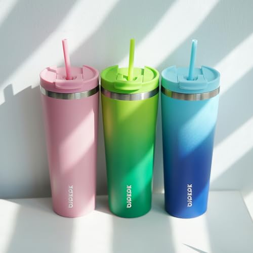 Image of BJPKPK 30 oz Coffee Tumbler with Straw, Insulated Stainless Steel Cup