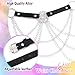 Urieo Punk Leather Waist Chain Belt Layered Black Belly Chains Gothic Rave Body Jewelry for Women Fashion