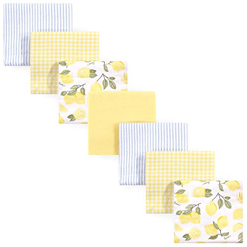 Image of Hudson Baby Unisex Baby Cotton Flannel Receiving Blankets Bundle, Lemons, One Size