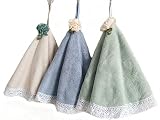 yaocoral 3 Pack Thick Soft Microfiber Hand Towels,Kitchen Hand Towels Hanging,Bathroom Hand Towels w