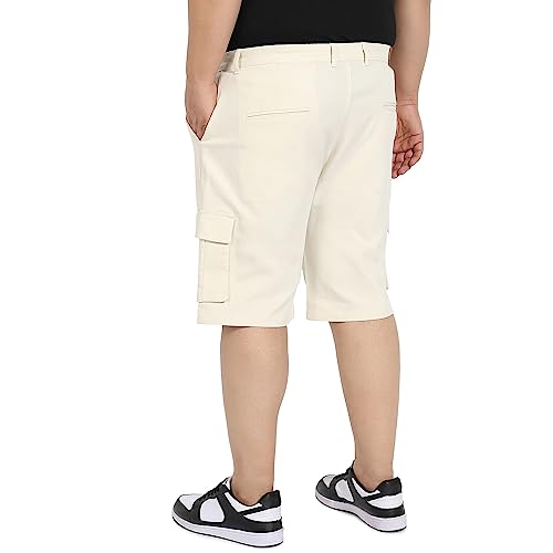 Image of Instafab Plus Men's Cargo Shorts for Casual Wear | 6 Pockets | Plus Size Fit | Button Closure | Cotton Poly Cargo Shorts Crafted with Comfort Fit for Everyday Wear
