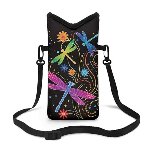 Neoprene Phone Bag Soft Cellphone Sleeve Pouch Shockproof Phone Purse with Adjustable Crossbody Strap, 4 X 8 Inch