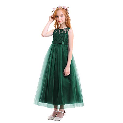 Kid Flower Girl Lace Tutu Dress Wedding Party Formal Pageant Prom Ball Gown4