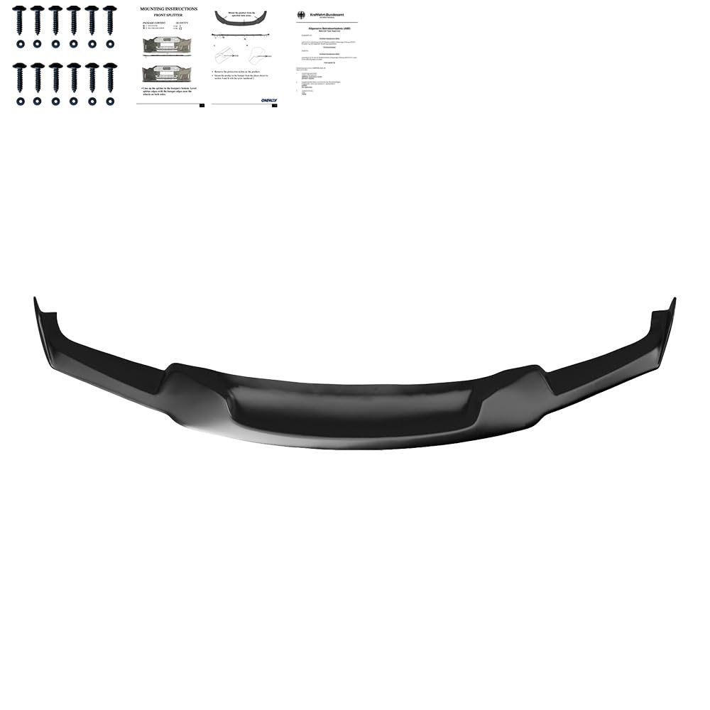 Frontlippe Frontspoiler kompatibel mit BMW 3er F30 M-Tech 2012-2019 mit ABE TÜV Schwarz Glänzend
