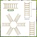 Skylety 20 Pcs Mini Wooden Step Ladder Furniture Miniature Garden Ladder Dollhouse Ornament DIY Craft Accessory for Landscape Decor